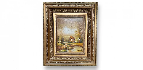 Χειροποίητος πίνακας ζωγραφικής με κορνίζα "Τοπίο" (0007A211)