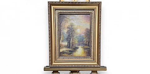 Χειροποίητος πίνακας ζωγραφικής με κορνίζα "Τοπίο" (0007A22)