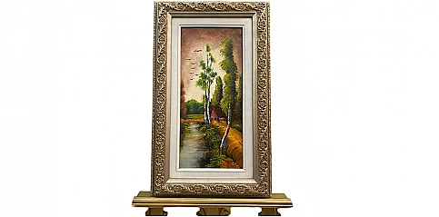 Πίνακας σε κορνίζα με ελαιογραφία χειρός "Φύση" (0008A)