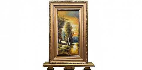 Πίνακας σε κορνίζα με ελαιογραφία χειρός "Φύση" (0008B)