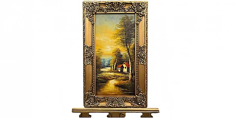 Πίνακας σε κορνίζα με ελαιογραφία χειρός "Φύση" (0008C)