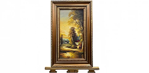 Πίνακας σε κορνίζα με ελαιογραφία χειρός "Φύση" (0008D)