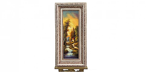 Πίνακας σε κορνίζα με ελαιογραφία χειρός "Φύση" (0008E)