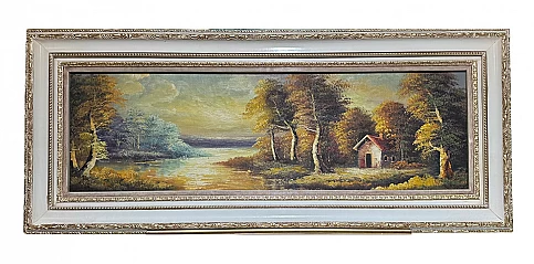 Χειροποίητος πίνακας ζωγραφικής με κορνίζα "Τοπίο" (0001B)