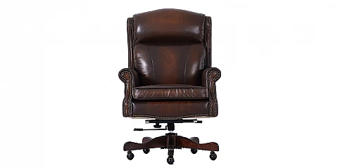 Πολυθρόνα Γραφείου Δερμάτινη Περιστρεφόμενη με Ανάκλιση & Ρύθμιση Ύψους (43RB)