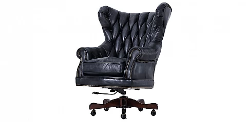 Περιστρεφόμενη Δερμάτινη Πολυθρόνα Γραφείου από Γνήσιο Δέρμα (42BB)