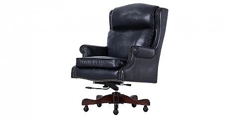 Πολυθρόνα Γραφείου Δερμάτινη Περιστρεφόμενη με Ανάκλιση & Ρύθμιση Ύψους (43BB)