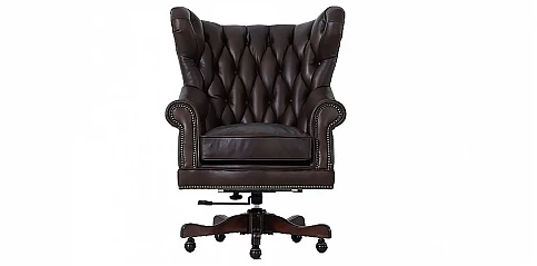 Περιστρεφόμενη Δερμάτινη Πολυθρόνα Γραφείου από Γνήσιο Δέρμα (42MR)