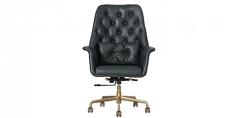 Περιστρεφόμενη δερμάτινη πολυθρόνα (18DG)