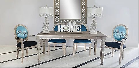 Τραπέζι τραπεζαρίας ντεκαπέ (4605)