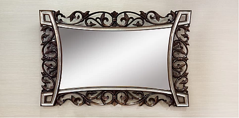 Καθρέφτης τοίχου καφέ-ασημί (3057)