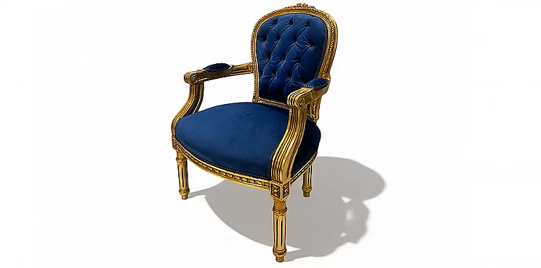 Πολυθρόνα κλασική σε Γαλλικό στυλ (X024BL) ΠΟΛΥΘΡΟΝΕΣ ΚΛΑΣΙΚΕΣ LOUIS XV
