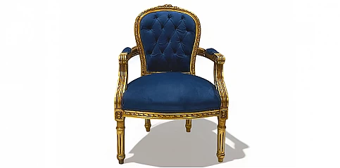 Λουϊ Κένζ πολυθρόνα κλασική σε Γαλλικό στυλ (X024BL) 