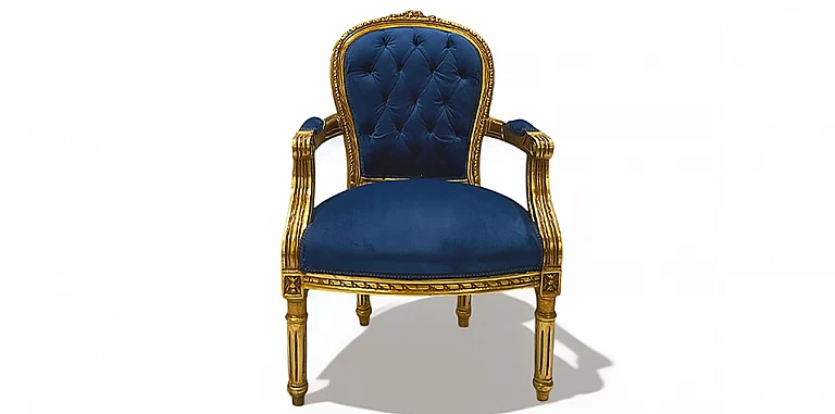 Πολυθρόνα κλασική σε Γαλλικό στυλ (X024BL) ΠΟΛΥΘΡΟΝΕΣ ΚΛΑΣΙΚΕΣ LOUIS XV