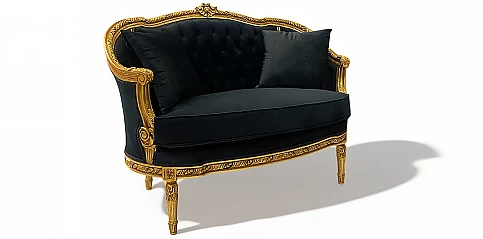Καναπές Μπαρόκ με Βελούδινη Επένδυση – Στυλ Louis Quinze (X016)