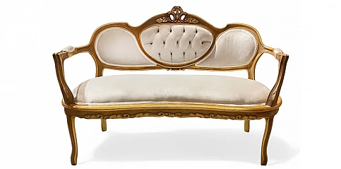 Καναπές Μπαρόκ με Βελούδινη Επένδυση – Στυλ Louis Quinze (X018)