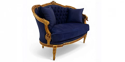 Καναπές Μπαρόκ με Βελούδινη Επένδυση – Στυλ Louis Quinze (X016BL)