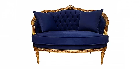 Καναπές Μπαρόκ με Βελούδινη Επένδυση – Στυλ Louis Quinze (X016BL)