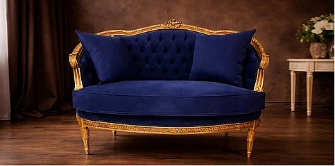 Καναπές Μπαρόκ με Βελούδινη Επένδυση – Στυλ Louis Quinze (X16BL)