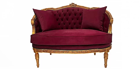 Μπαρόκ Καναπεδάκι Χρυσό – Στυλ Louis Quinze  (X016B)