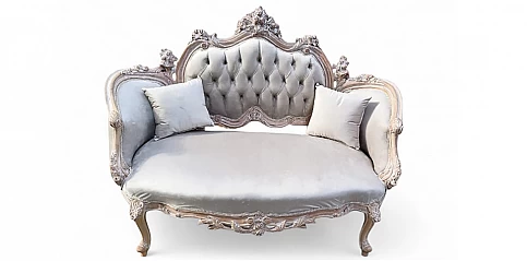 Διθέσιος Καναπές με Σκάλισμα Ντεκαπέ εποχής Λουί Κένζ (DESHA)