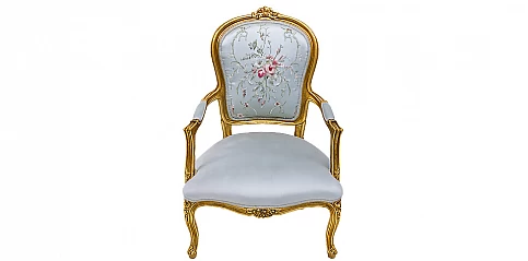 Λουϊ Κένζ πολυθρόνα κλασική σε Γαλλικό στυλ (XGREY)