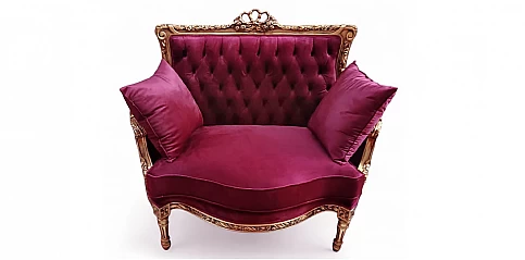 Μπαρόκ Καναπεδάκι Χρυσό – Στυλ Louis Quinze (X019)