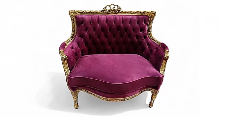 Μπαρόκ Καναπεδάκι Χρυσό – Στυλ Louis Quinze (X019)