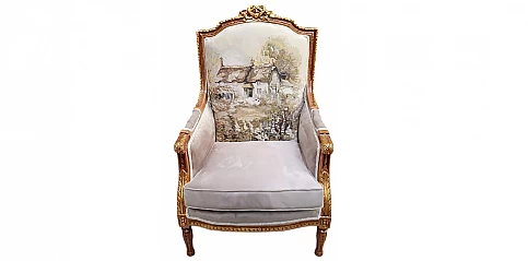 Λουϊ Κένζ πολυθρόνα κλασική σε Γαλλικό στυλ (14F1) 