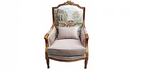 Λουϊ Κένζ πολυθρόνα κλασική σε Γαλλικό στυλ (14F2) 