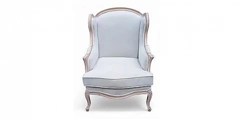 Κλασική Πολυθρόνα με Ψηλή Πλάτη και Βελούδινη Επένδυση σε Ντεκαπέ Ξύλο (MPNE)