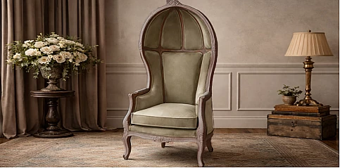 Κάθισμα με Καμπύλη Πλάτη & Βελούδο (PORTER DECAPE)