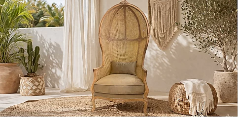 Porter Κάθισμα με Καμπύλη Πλάτη & Ψάθα (RATA)