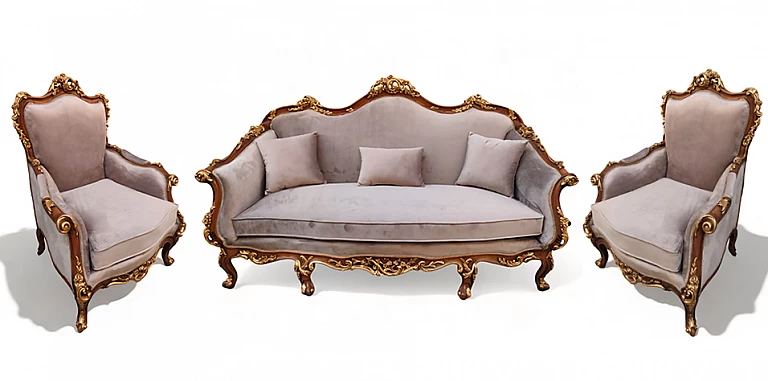 Κλασικό σετ σαλονάκι στυλ Λουί Κένζ (M012)- ΣΑΛΟΝΑΚΙ Louis XV