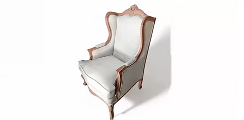 Λουϊ Κένζ πολυθρόνα κλασική ξυλόγλυπτη (M006)