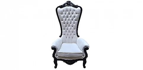 Λουϊ Κένζ πολυθρόνα θρόνος λευκό βελούδο (M02A)