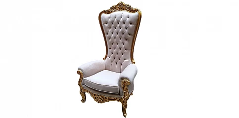 Λουϊ Κένζ πολυθρόνα θρόνος εκρού βελούδο (X01E)