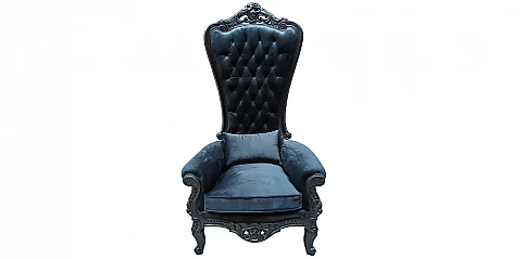 Λουϊ Κένζ πολυθρόνα θρόνος μαύρο βελούδο (M02M)