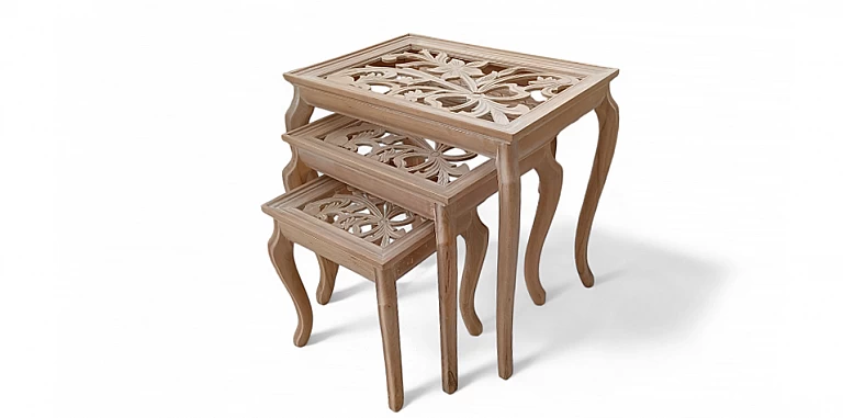 Ζιγκόν τραπεζάκια (0013) 3τμχ ΤΡΑΠΕΖΑΚΙΑ ΛΑΜΠΑΣ Louis XV