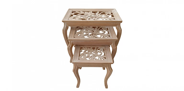 Ζιγκόν τραπεζάκια (0013) 3τμχ ΤΡΑΠΕΖΑΚΙΑ ΛΑΜΠΑΣ Louis XV