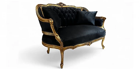 Καναπές Μπαρόκ με Βελούδινη Επένδυση – Στυλ Louis Quinze (0001B)