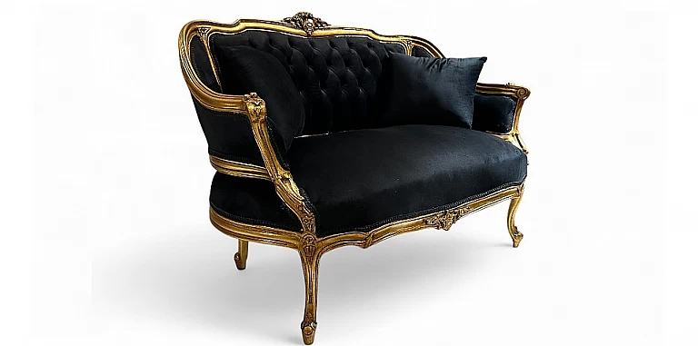 Κλασικός καναπές εποχής στυλ Λουί Κένζ (0001)- ΣΑΛΟΝΑΚΙ Louis XV
