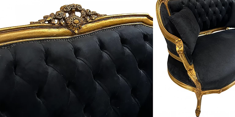 Κλασικός καναπές εποχής στυλ Λουί Κένζ (0001)- ΣΑΛΟΝΑΚΙ Louis XV