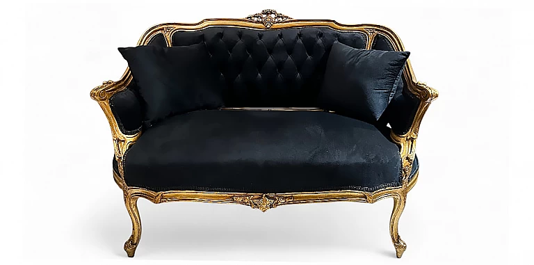 Κλασικός καναπές εποχής στυλ Λουί Κένζ (0001)- ΣΑΛΟΝΑΚΙ Louis XV