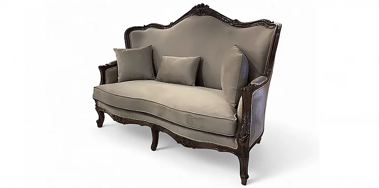 Κλασικό σαλόνι σετ τριών τεμαχίων Louis XVI & Louis XV σε μασίφ ξύλο οξιάς