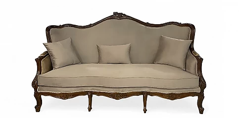 Τριθέσιος καναπές στυλ Λουί Κένζ με Καφέ Σκελετό (K010)