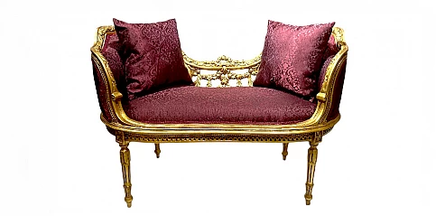 Μπαρόκ Καναπεδάκι Χρυσό – Στυλ Louis Quinze (X00B)
