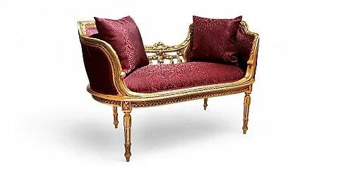 Μπαρόκ Καναπεδάκι Χρυσό – Στυλ Louis Quinze (X00B)