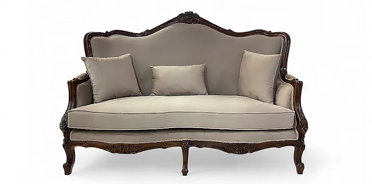 Κλασικό σαλόνι σετ τριών τεμαχίων Louis XVI & Louis XV σε μασίφ ξύλο οξιάς