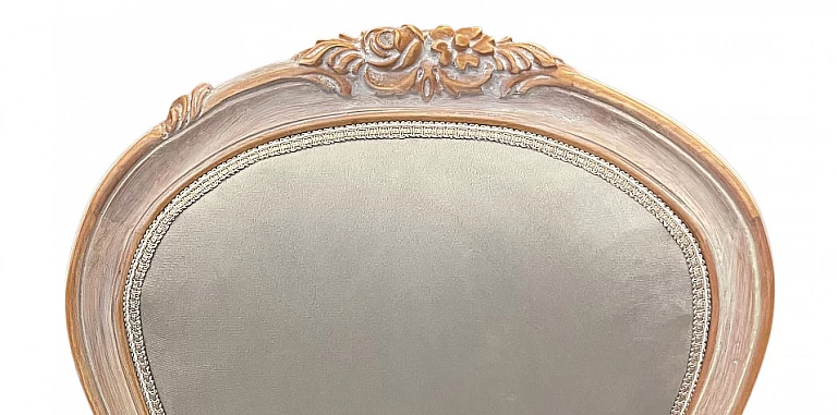 Καρέκλα Τραπεζαρίας Κλασική σε Λευκό Βελούδο (DECAPE) ΠΟΛΥΘΡΟΝΕΣ ΚΛΑΣΙΚΕΣ LOUIS XV